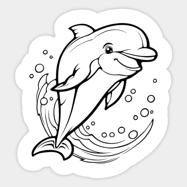 I Love Dolphins Sticker by Art ucef